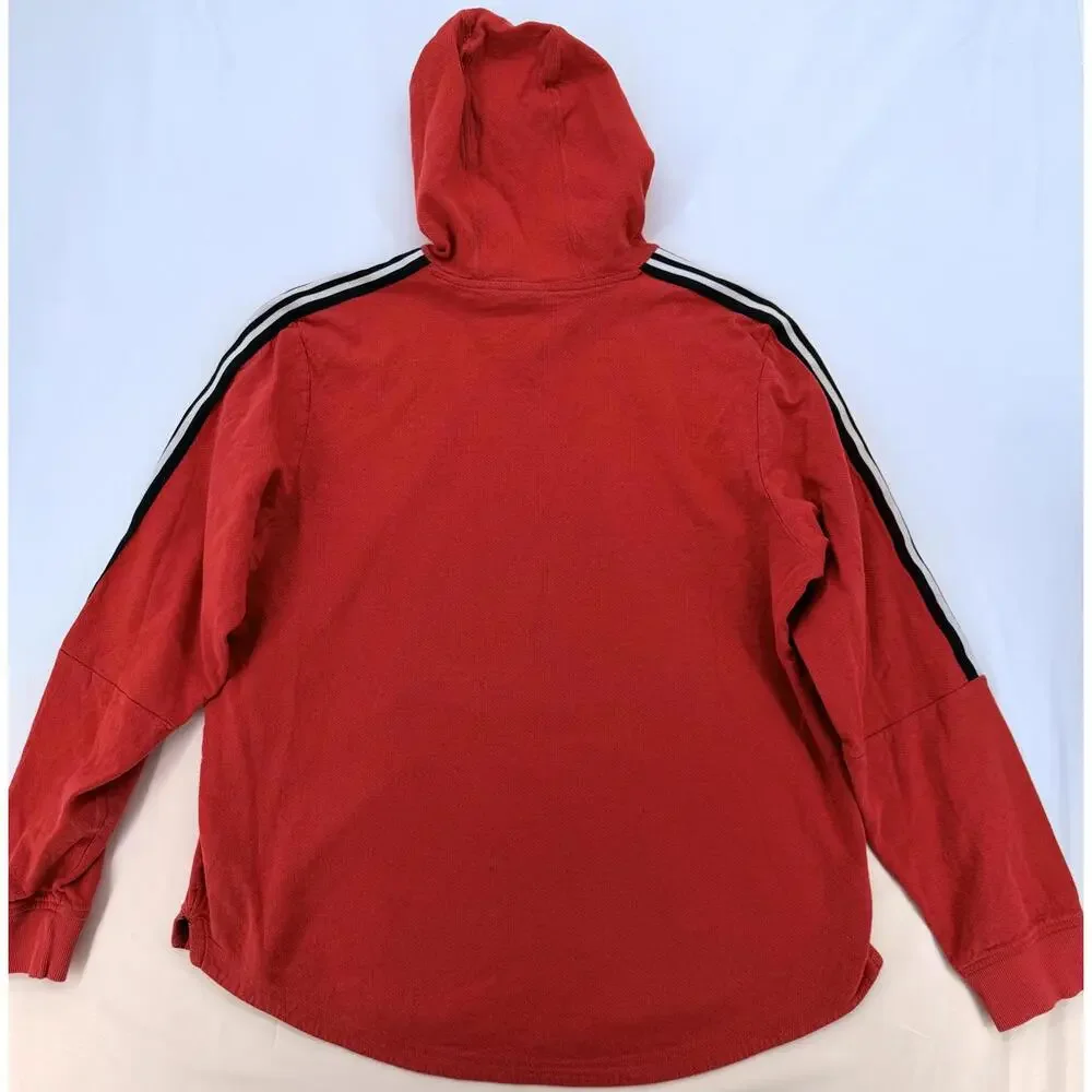 Adidas Red Washed Hoodie Pullover XL Athletic‎ Casual Cotton Blend